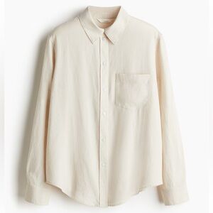 H&M beige linen oversized shirt, XS